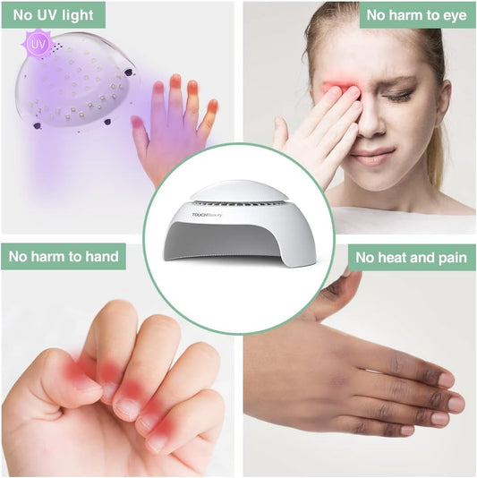 TOUCHBeauty Nail Dryer for Kids Teens Beginners: LED Fan & Light, Safe, Battery Powered, Non-Hands Tanned Version (TB-2130)