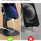 OCYCLONE Phone Stand, Adjustable Height and Angle Foldable Cell Phone Stand Holder for Desk, Taller iPhone Stand Compatible with 4.7"-13" Smartphones iPad Tablet, Black