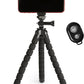 Portable and Flexible Tripod with Wireless Remote and Smartphone Clamp, 10-inch long, Black