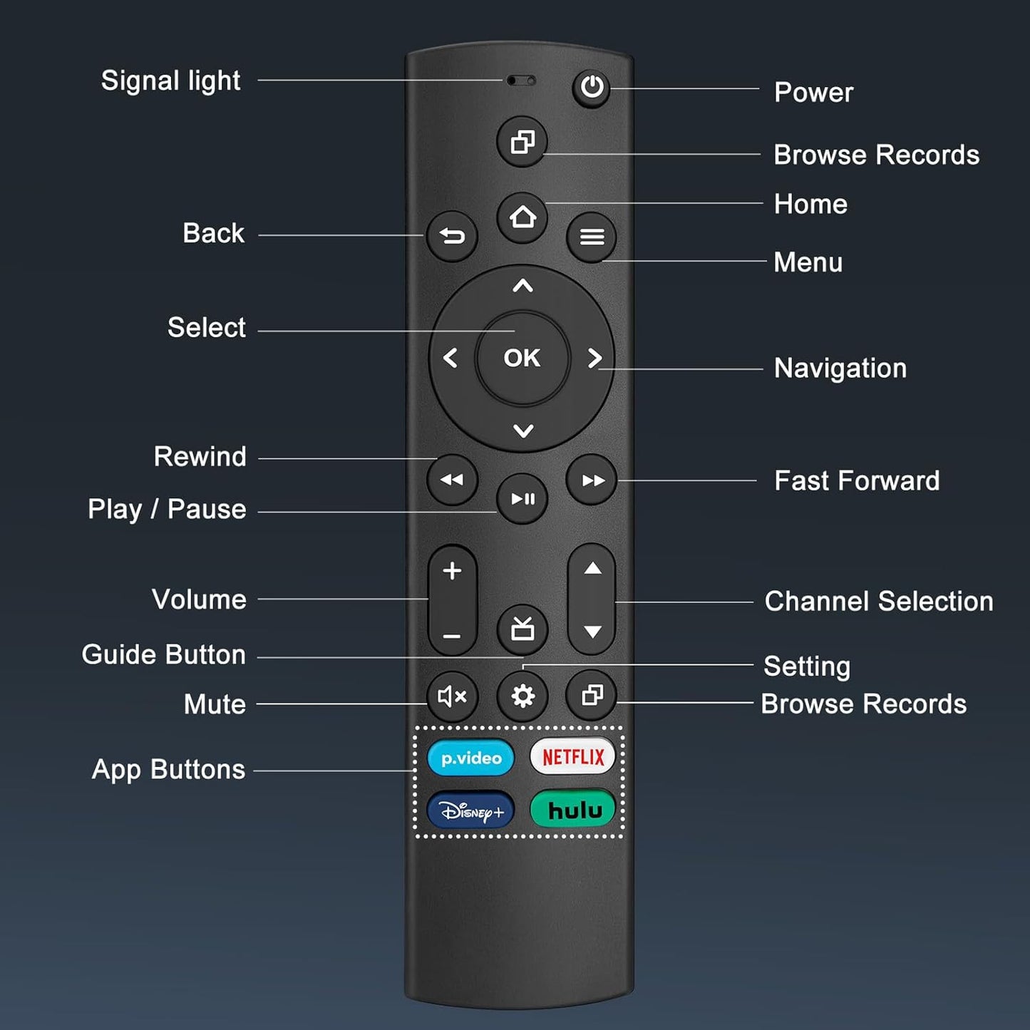 Universal Remote Compatible for Samsung/Insignia/Toshiba/Vizio/LG/Roku Smart TVs Remote Control Replacement
