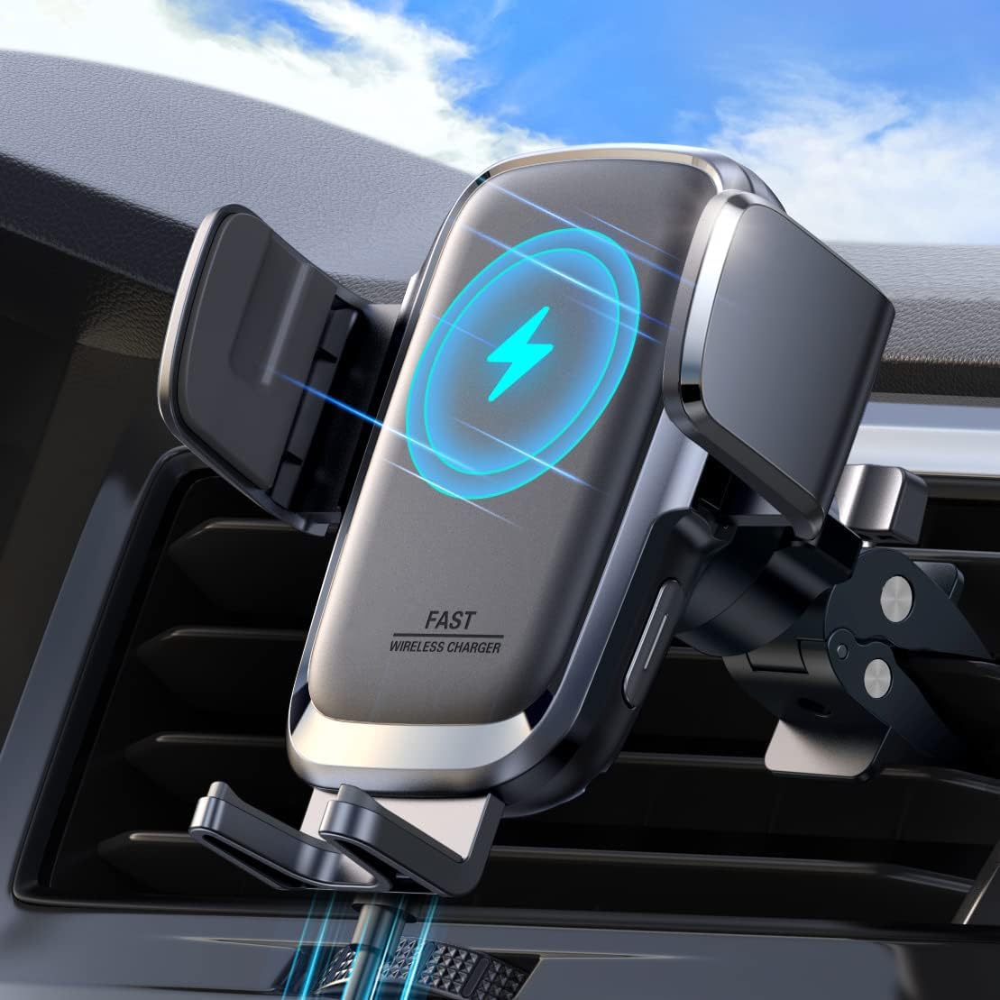 JOYROOM Wireless Car Charger, 15W Fast Charging Auto Clamping Car Phone Holder Charger, Air Vent Car Phone Holder Mount for iPhone 17/16/15 Pro Max Air, Galaxy S26/25 Ultra, Pixel 10 Pro and More
