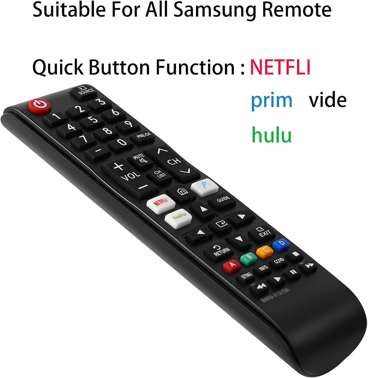 Universal Remote Control for All Samsung TV Remote Compatible All Samsung LCD LED HDTV 3D Smart TVs Models