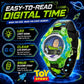 Disney Pixar Toy Story 4 Buzz Lightyear Kids Flashing LCD Watch with Colorful Light-Up Dial, Durable Case, Space-Themed Strap – Perfect for Ages 4+ Boys and Girls – Fits Wrists 5.5" to 8"