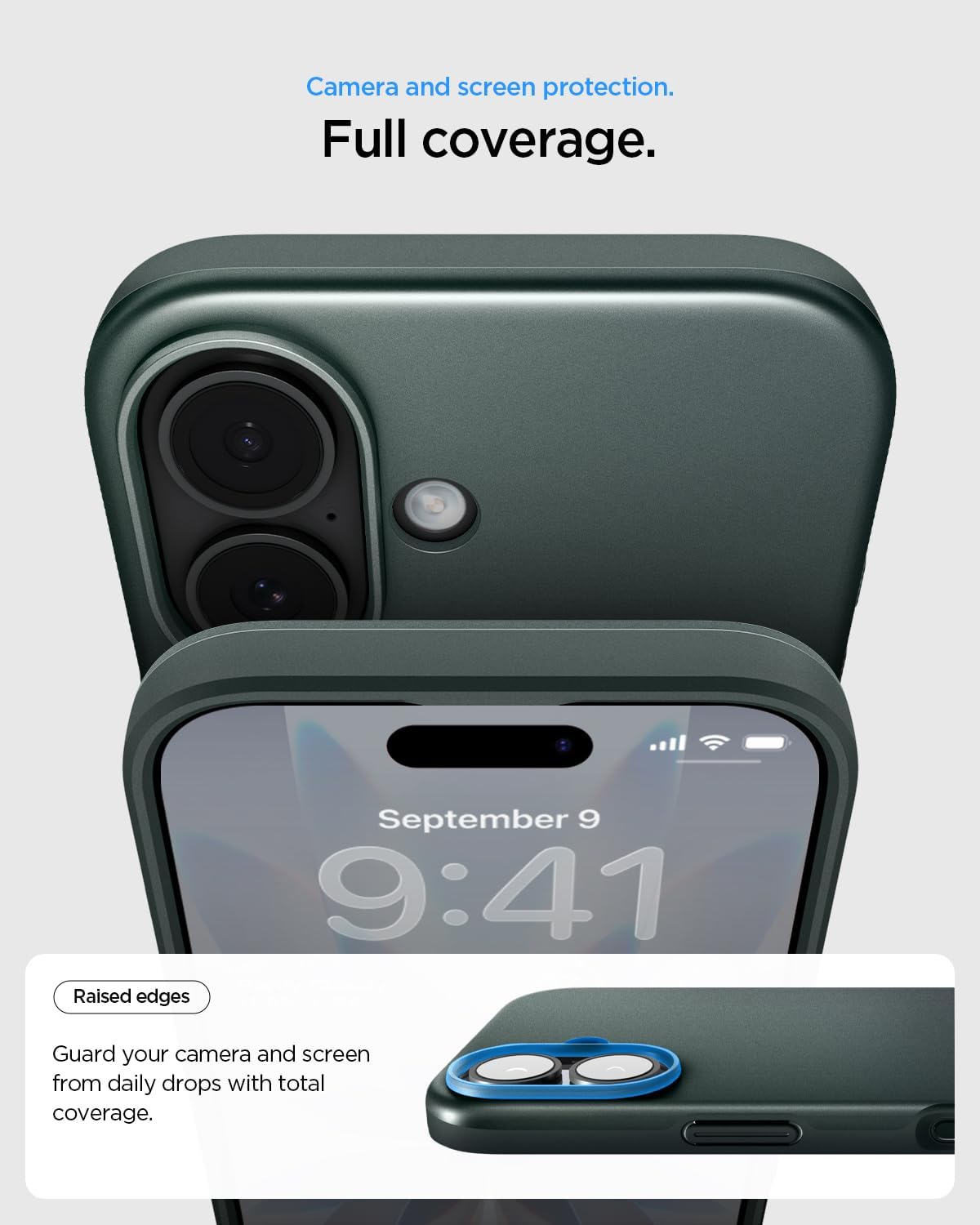 Spigen for iPhone 17 Case, Thin Fit MagFit [TPU Covered Camera Control] [Compatible with MagSafe] - Abyss Green