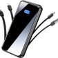 Portable Charger,50000mAh Power Bank Built-in Cable, 22.5W PD USB C In & Out Fast Charging, External Battery Pack with 6 Output & 2 Input, Travel Camping Essential for iPhone 17/16/15/14/13/12,Android