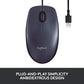 Logitech B100 Wired Mouse for Computer and Laptop, USB Corded Mouse, Right or Left Hand Use - Black