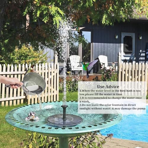 LAWOHO Solar Fountain Pump 1.5W Upgraded Submersible Solar Water Fountain Panel Kit for Bird Bath,Small Pond,Garden and Lawn