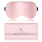 Silk Sleep Mask for Women - Soft Breathable Organic Natural Mulberry Silk Fabric Blackout Eye Mask for Sleeping with Adjustable Straps No Pressure Eye Mask for Travel Essentials Gifts (Pink)