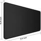 TEDNETGO Large Gaming Mouse Pad, Waterproof Extra Large Big Mouse Pad with Stitched Edge, XXL Non-Slip Black Computer Long Mousepad Desk Mat for Gamer, Office & Home, Black