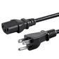 Standard 5ft (1.5m) 10 Amps 250 Volts Black 3 Prong AC Power Cord Cable for Electronics, TV, Computer, Printer, Radio, Monitor, Samsung, Dell, Vizio, LG, Asus, Laptop and More