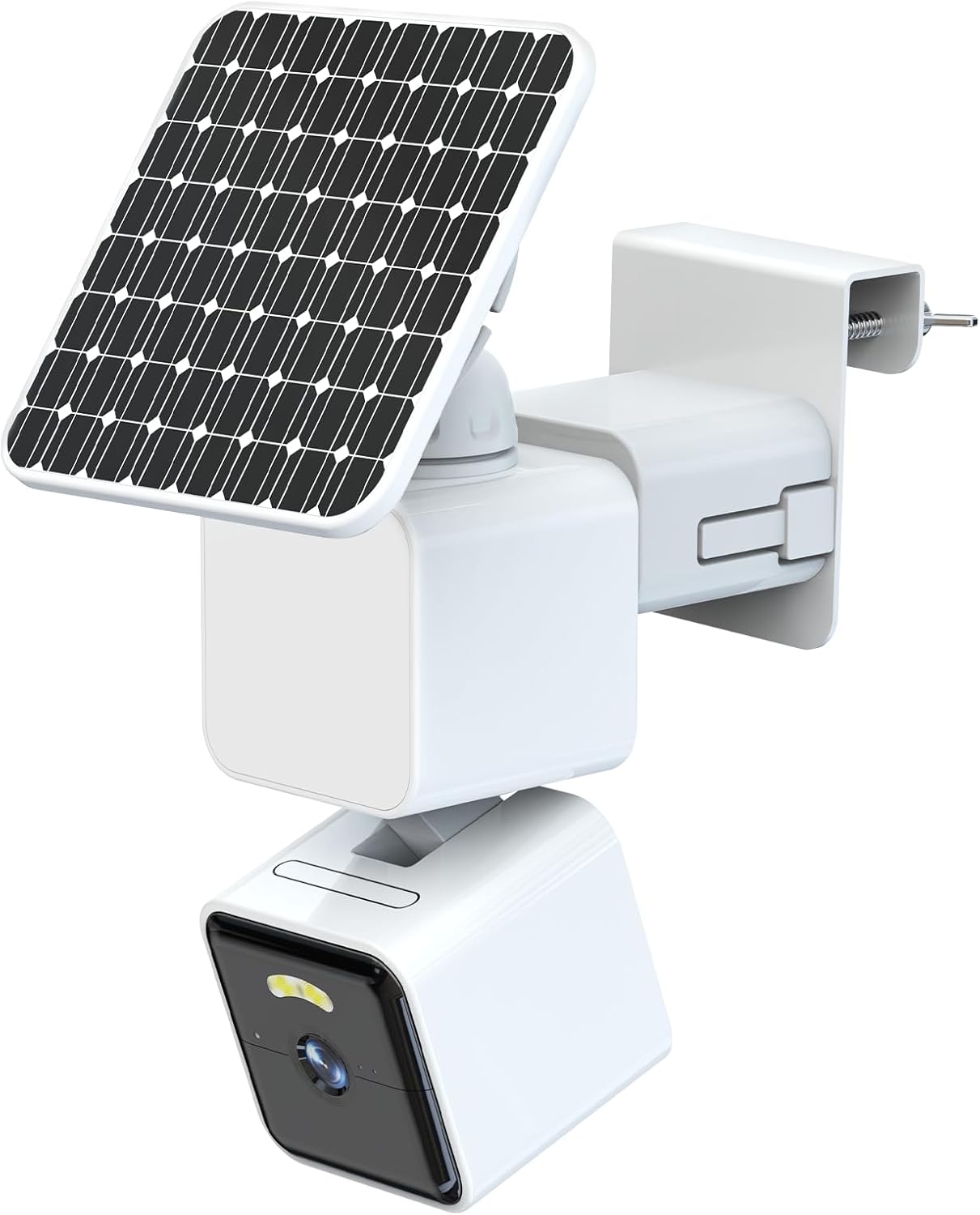 Gutter Mount Compatible with WYZE Solar Cam Pan, No-Drilling Metal Security Camera Bracket Mounting for Outdoor Use - White