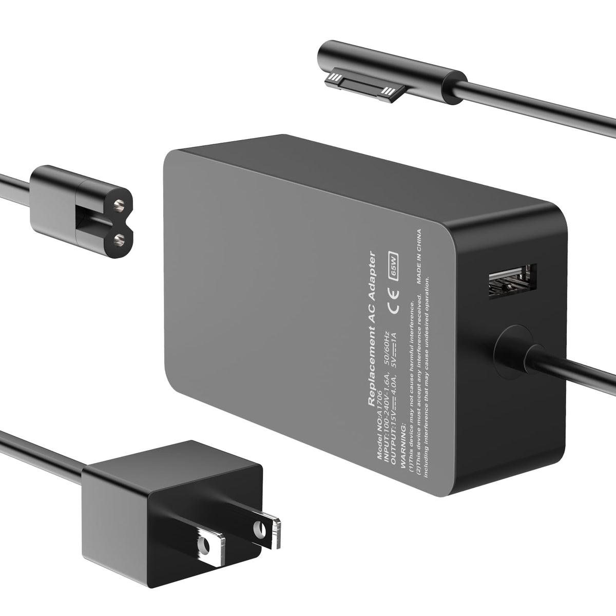 [Upgraded Version] Surface Pro Charger 65W for Surface Pro 3/4/5/6/7/8/9/X Power Supply Adapter, Compatible for Both Microsoft Surface Book Laptop/Tablet，Works with 65W&44W&36W&24W (10 Ft Cord)