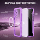 CENHUFO Magnetic Privacy for iPhone 17 Case [Compatible with Magsafe] Full Body Phone Case Built-in 9H Tempered Glass Privacy Screen Protector Camera Protection Shockproof Clear Cover -Rose Pink