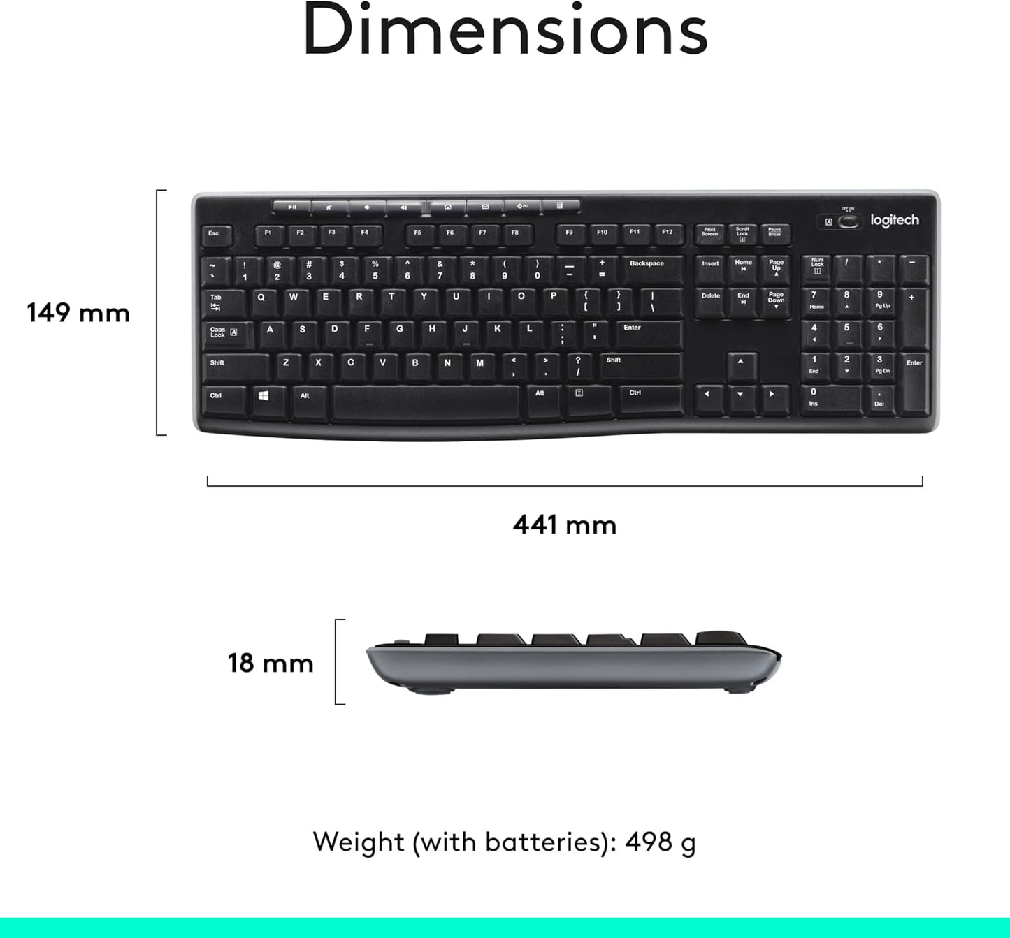 Logitech MK270 Wireless Keyboard and Mouse Combo for Windows, 2.4 GHz, 8 Multimedia Keys, PC, Laptop, Wireless Keyboard Compact Mouse Combo - Black Visit the Logitech Store