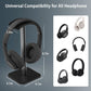 Headphone Stand for Desk - Headset Stand with Aluminum Hanger and Plastic Headrest, Headphone Holder for AirPods Max, Sony, Bose, Beats and More (Black)