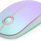 Unipows Wireless Mouse - 2.4G Slim Portable Computer Mouse with Nano Receiver, Less Noise Mobile Optical Mice for Notebook, PC, Laptop, Desktop (Gradient Mint Green)