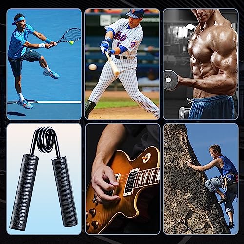 Grip Strength Trainer 4 Pack,50LB-200LB Metal Hand Grip Strengthener,Non-Slip Heavy-Duty Forearm Exerciser,Hand Gripper for Muscle Building and Hand Rehabilitation Exercising