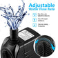 CWKJ Fountain Pump, 400GPH(25W 1500L/H) Submersible Water Durable Outdoor Pump with 6.5ft Tubing (ID x 1/2-Inch), 3 Nozzles for Aquarium, Pond, Fish Tank, Hydroponics