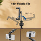 NEEWER Metal Phone Tripod Mount with Cold Shoes, 1/4" Thread, 180° Tilt, 360° Rotation, Adjustable Phone Clamp Holder Compatible with iPhone 17 Pro Max 16 15 Samsung S25 S24 Ultra Camera Cage, GA010