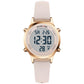 GOLDEN HOUR Waterproof Women's Digital Sports Watches with Silicone Strap, Alarm Calendar Stopwatch Chronograph 32mm Rose Gold Case