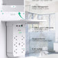 Wall Outlet Extender with Surge Protector, 6 AC Outlets, Shelf, 2 USB & USB C Charging Ports - Home & Dorm Plug Expander
