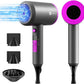 slopehill Professional Ionic Hair Dryer, Powerful 1800W Fast Drying Low Noise Blow Dryer with 2 Concentrator Nozzle 1 Diffuser Attachments for Home Salon Travel