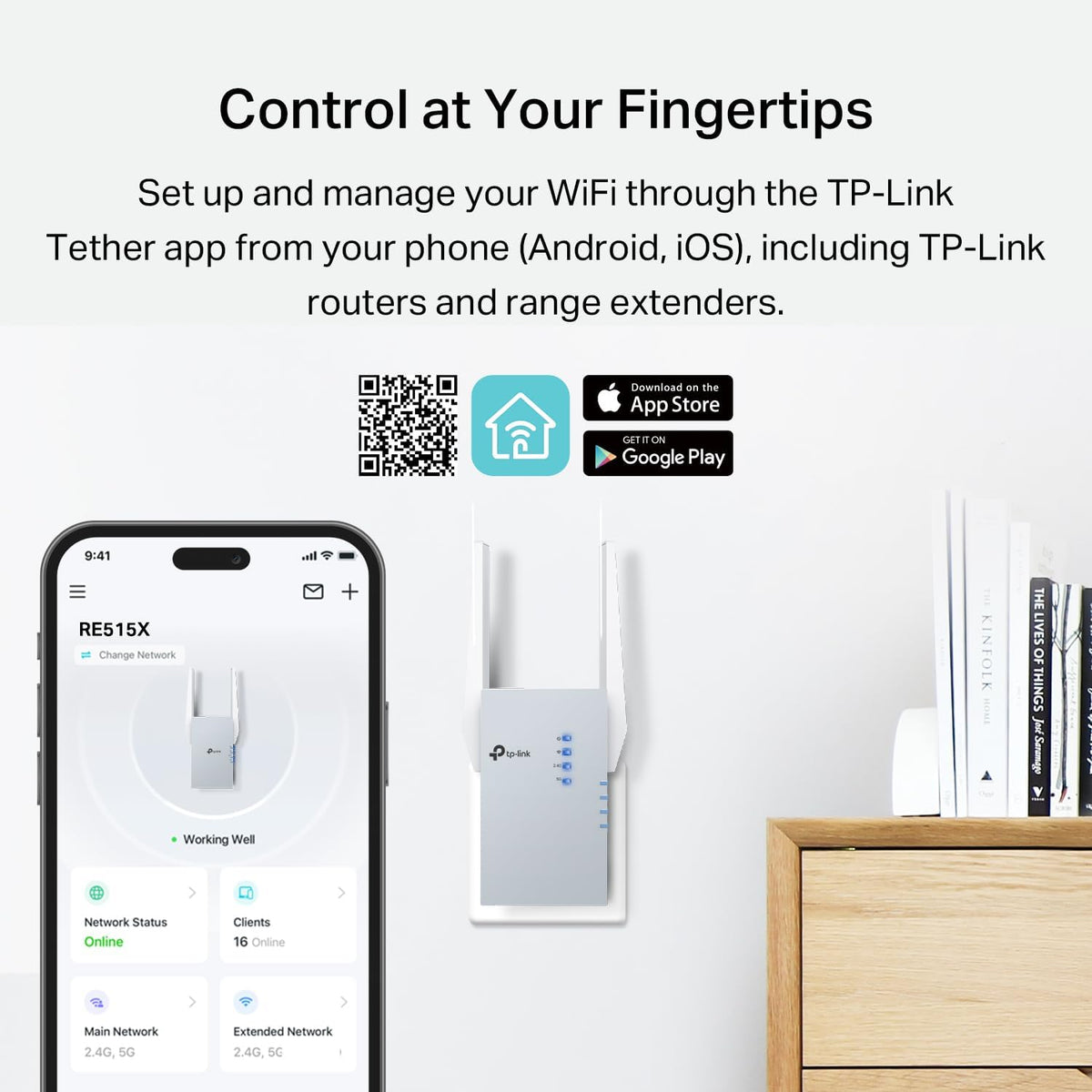 TP-Link RE515X AX1500 WiFi 6 Range Extender w/Ethernet Port | 1.5G Dual-Band Wireless Repeater Amplifier | Up to 1800 Sq. Ft., 64 Devices | Internet Signal Booster | APP Setup | EasyMesh Compatible