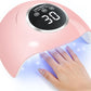 72W UV LED Nail Lamp, 2026 New Upgrade UV Light for Gel Nails with 18 Beads, 3 Timer Nail Dryer, LCD Display, Auto Sensor, Professional Nail Lamps for Gel Polish – Best Gifts, Pink Lamp