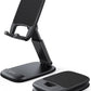 Lamicall Cell Phone Stand for Desk - [Height Adjustable] Foldable Mobile Phone Holder, Portable Stand for iPhone 17 16 15 14 13 12 11 Pro Max Plus Air, Galaxy S25 S24, Telephone, Office Accessories