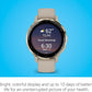 Garmin Venu 3S Soft Gold Stainless Steel Bezel 1.2-Inch AMOLED Touchscreen Display Smart Watch, Phone Supported with 41mm French Gray Case and Silicone Band