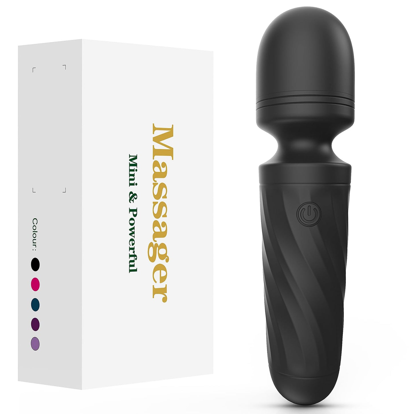 Handheld Personal Mini Massager Tool– Waterproof, USB Rechargeable, 10 Vibration - Perfect on Back Legs Hand Pains and Sports Recovery(Black)
