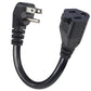 KUNCAN Short Power Extension Cord - Low Profile Wall Head 6 Inch 14AWG/3C SJTW Heavy Duty Extension Cable for Indoor/Outdoor, 90-Degree Flat Plug 15A/125V 1875W NEMA 5-15P to NEMA 5-15R, Black 1-Pack