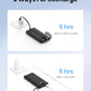 Portable Charger with Built in Cables, Slim 10000mAh Power Bank with USB C, External Battery Pack 5 Outputs 2 Inputs LED Display Compatible with iPhone/Android & More (Black)