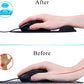 JIKIOU Mouse Pad, 2 Pack Ergonomic Mouse Pads with Comfortable Gel Wrist Rest Support and Smooth Cloth, Non-Slip PU Base for Easy Typing Pain Relief Durable and Easy to Clean Small Black