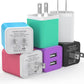 6Pack USB Wall Charger, iGENJUN 2.4A Dual USB Port Cube Power Plug Adapter Fast Phone Charger Block Charging Box Brick for iPhone 17/17 Pro/17 Pro Max/16, Samsung Galaxy, Pixel, LG, Android-Colorful