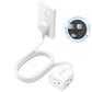 TROND Flat Extension Cord 6ft with 360° Rotating Plug, Low Profile Small Power Strip, 3 Prong Grounded Outlets Cube, 13A, SPT 16/3 Gauge Cable, for Indoor Home Office Cruise Travel Essentials, White