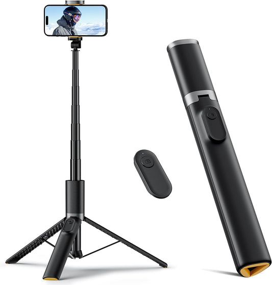 TODI 63” Selfie Stick Tripod for Phone – Extendable Stand with Wireless Remote, Compatible with iPhone & Android