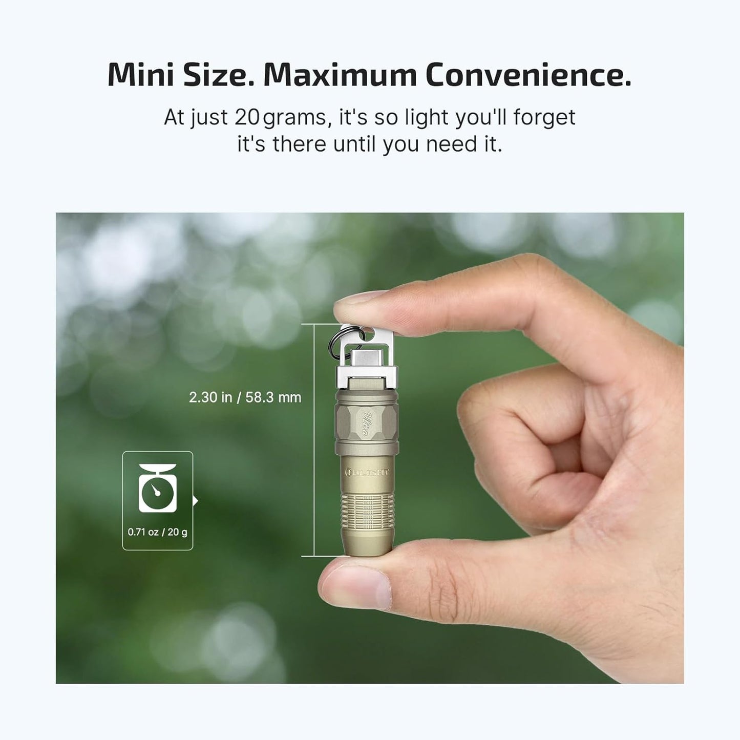OLIGHT iUltra Rechargeable EDC Flashlight, 80 Lumens Mini LED Keychain Light, Easy take with Pocket or Attach to Keyring, Bag, for Everyday Carry and Emergencies (Olive-Green)