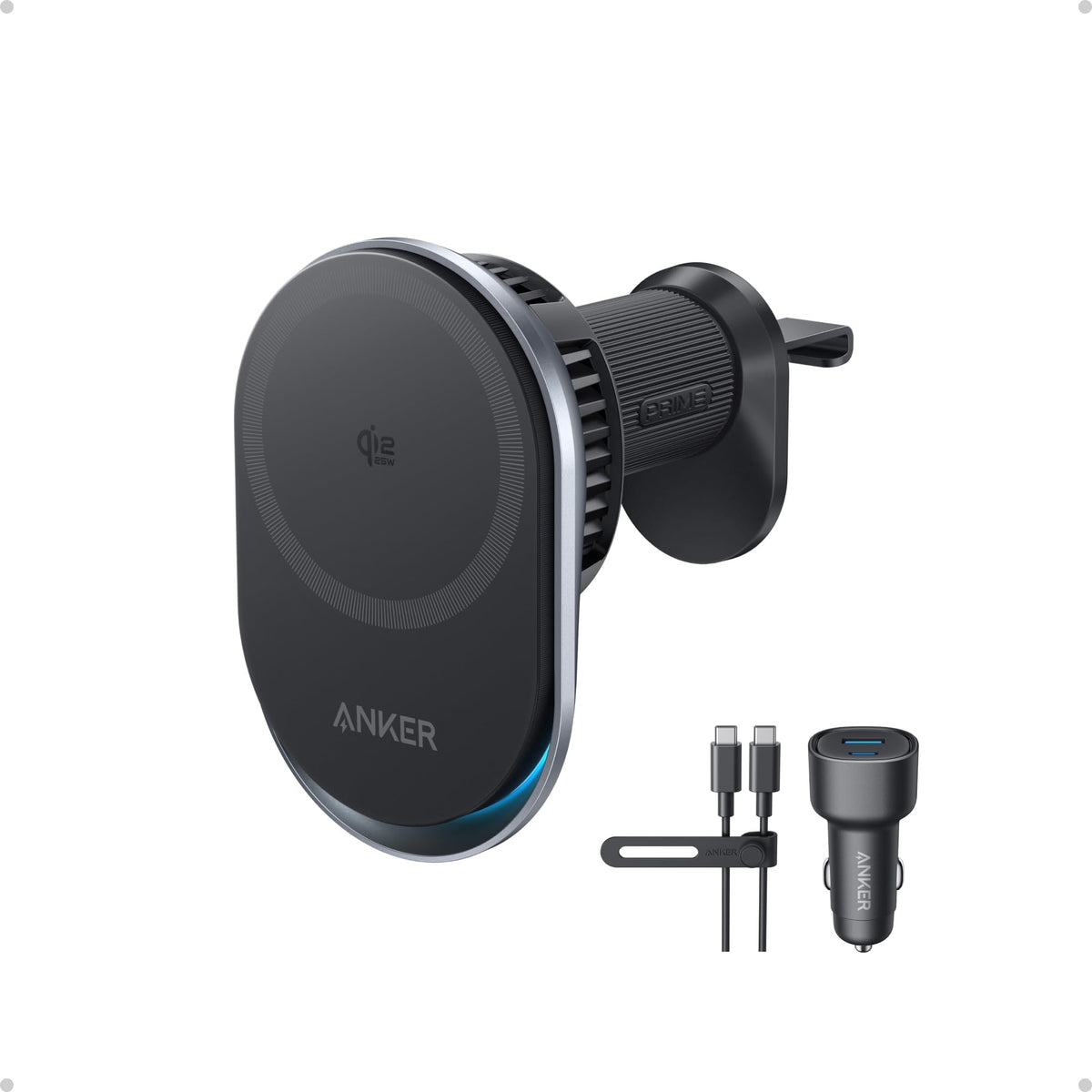 Anker  MagSafe Car Mount Charger, Qi2 25W Certified Wireless Car Charger with AirCool, Strong Magnets, Air Vent Mount for iPhone 17-12 Series