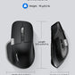 TECKNET Wireless Mouse, Bluetooth Mouse (BT5.3/5.0 & 2.4G) Rechargeable Ergonomic Optical Mouse with 6 Adjustable DPI, Side Scroll, Quiet Clicks, USB A Receiver, 7 Buttons, Wide Compatibility - Black