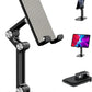 OCYCLONE Phone Stand, Adjustable Height and Angle Foldable Cell Phone Stand Holder for Desk, Taller iPhone Stand Compatible with 4.7"-13" Smartphones iPad Tablet, Black