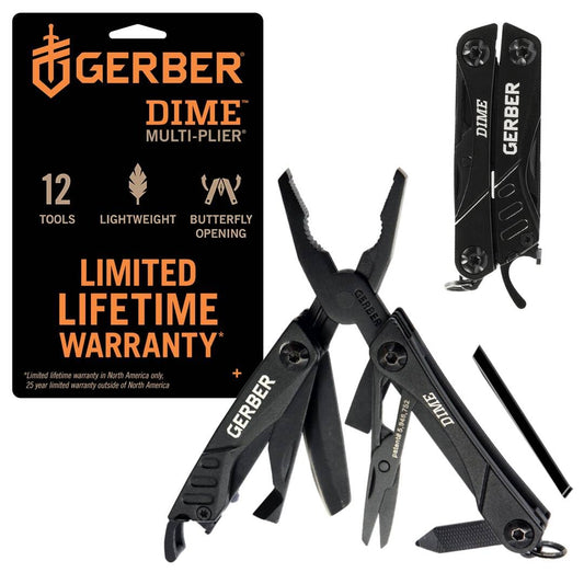 Gerber Dime 12-in-1 Mini Multitool Pliers, Pocket Knife,Bottle Opener,Black