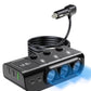 LIHAN Car Cigarette Lighter Splitter 8-in-1,120W 3-Socket Adapter & 5 USB with Master Power Switch,Prevents Battery Drain,PD36W USB-C Fast Charge,3.3FT Cord & LED Meter for Dashcam, RVs,Older Cars