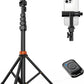 66" Phone Tripod, Tripod for iPhone with Remote & Ultimate Phone Mount, Extendable Selfie Stick Cell Phone Tripod Stand for Video Recording, Compatible for iPhone/Android/Camera, Light Stand