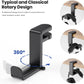 EURPMASK Rotating Headphone Stand - PC Gaming Headset Holder, Adjustable Clamp-on Under Desk Hanger With 360 Degree Swivel & Cable Clip Organizer - Black