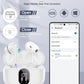 Wireless Earbuds, Bluetooth 5.4 Headphones Bass Stereo, Ear Buds with Noise Cancelling Mic, LED Display in Ear Earphones Clear Calls, IP7 Waterproof Bluetooth Earbuds for Laptop/Phones/Sports, White