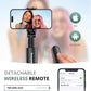 Sensyne 60" Phone Tripod - Selfie Stick, Lightweight All in One Phone Tripod Integrated with Wireless Remote Compatible with All Cell Phones for Selfie/Video Recording/Photo/Live Stream/Vlog（Black）
