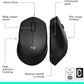 Logitech M330 Silent Wireless Mouse, 2.4GHz with USB Receiver, Optical Tracking, Quiet & Lightweight, Long Battery Life, for PC, Mac, Laptop, Chromebook - Black