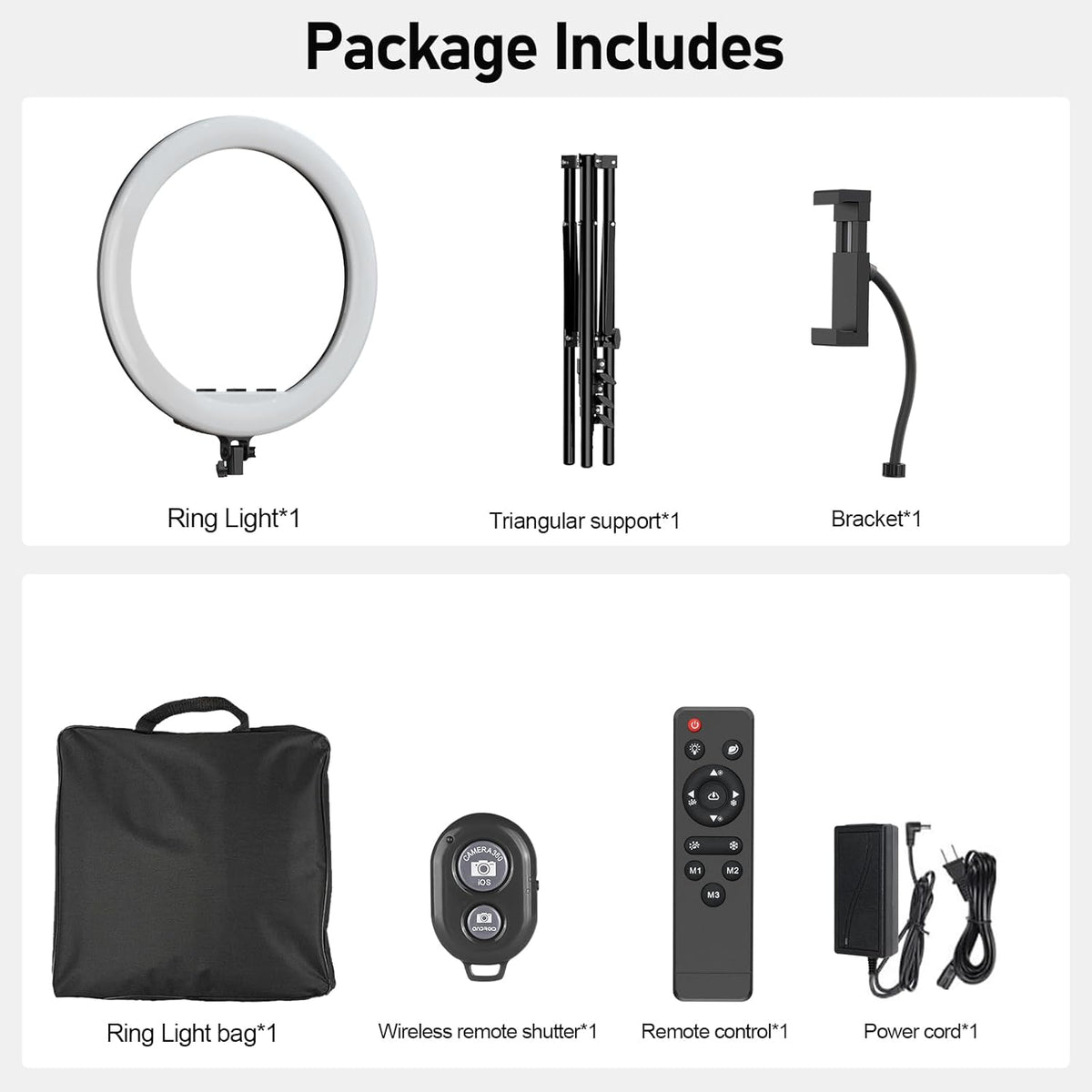 Hagibis 21 inch Ring Light with Stand Outer 55W 5600k Dimmable LED Light, Tripod Stand,and Phone Holder，Remote Controller,Carrying Bag ，CRI 97+ 2540lux, for Streaming Home Office Zoom Call Lighting
