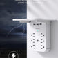 Wall Outlet Extender with Surge Protector, 6 AC Outlets, Shelf, 2 USB & USB C Charging Ports - Home & Dorm Plug Expander